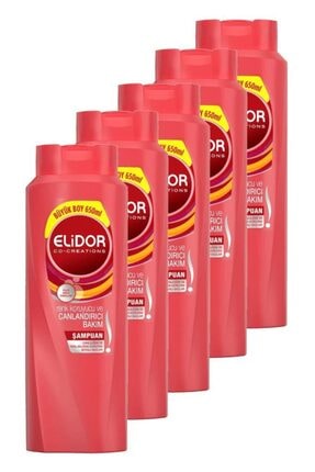 Elidor Renk Koruyucu Ve Canlandırıcı Bakım Şampuan 650ml Beşli Paket