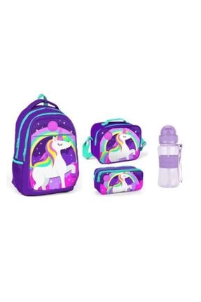 Yaygan Unicorn Ilkokul-ortaokul Çanta-uzspace 300 Ml Matara-thermo Beslenme Çantası-kalemlik