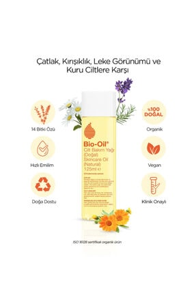 Bio Oil 14 Bitki Özü Içeren %100 Doğal Vegan Cilt Bakım Yağı 125 Ml