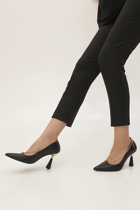 Marjin Siyah Kadın Caskan Stiletto Topuklu Ayakkabı 20Y0036PM1071