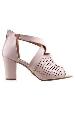Ayakland 811-1175 Günlük 7 Cm Topuk Bayan Cilt Sandalet Ayakkabı