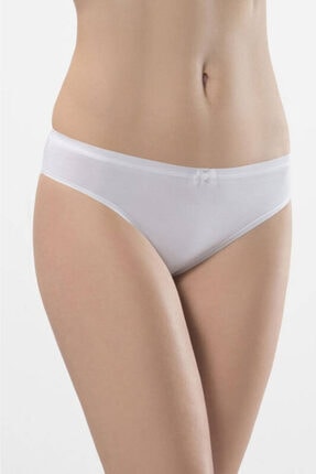 TÜREN Kadın Beyaz Arkası Dantelli Likralı Bikini Külot 2'li Paket 958