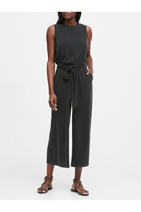 Banana Republic Kadın Siyah Sandwash Modal Cropped Tulum 554754