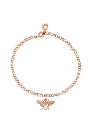 Valori Jewels Kadın Pembe Şanslı Arı Swarovski Zirkon Beyaz Taşlı Bileklik