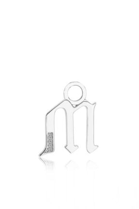 Valori Jewels M Harfi, Swarovski Zirkon Beyaz Taşlı, Gümüş Küpe Charmı