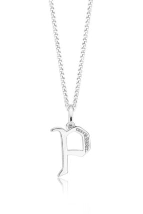 Valori Jewels P Harfi, Swarovski Zirkon Beyaz Taşlı, Gümüş Kolye