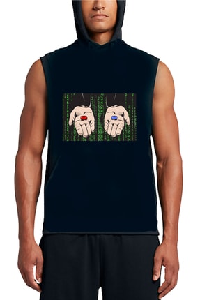 Art T-shirt Unisex Siyah Matrix Pills Tasarım Baskılı Hoodie Sweatshirt