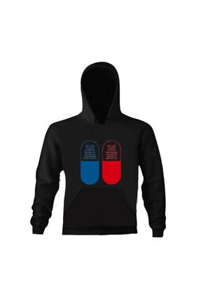 Art T-shirt Unisex Siyah Matrix Pills Tasarım Baskılı Sweatshirt