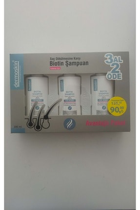 Dermoskin 3 Al 2 Öde Kadınlar Için Saç Dökülmesine Karşı Biotin Şampuan