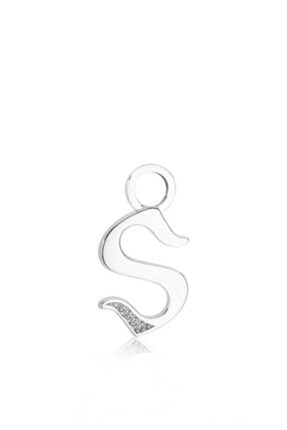 Valori Jewels S Harfi, Swarovski Zirkon Beyaz Taşlı, Gümüş Küpe Charmı