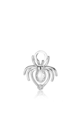 Valori Jewels Parıltılı Örümcek, Swarovski Zirkon Beyaz Taşlı, Gümüş Küpe Charmı