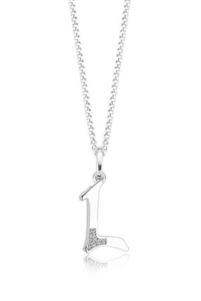 Valori Jewels L Harfi, Swarovski Zirkon Beyaz Taşlı, Gümüş Kolye