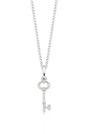 Valori Jewels Işıltılı Anahtar, Swarovski Zirkon Beyaz Taşlı, Gümüş Kolye