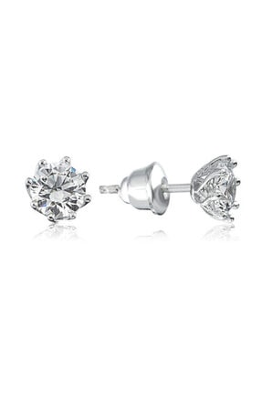 Valori Jewels 1.5 Karat Swarovski Zirkon Taşlı, Gümüş Tektaş Küpe