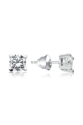 Valori Jewels 1.5 Karat Swarovski Zirkon Taşlı, Gümüş Tektaş Küpe