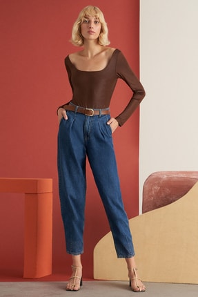 Nocturne Kadın Kahverengi Derin Yuvarlak Yaka Body Kadın N21K-70308-0094