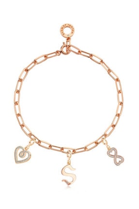 Valori Jewels Pembe Swarovski Zirkon Taşlı Gümüş Bileklik Kombini