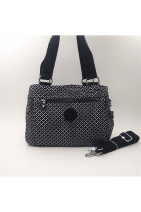 21K SMART BAGS 1125 Krinkıl Kumaş Bayan Omuz Çantası Smart Bags Siyah Beyaz