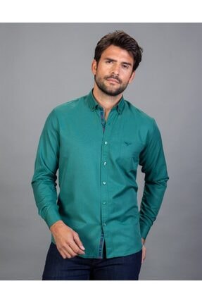 Slim Fit Cicek Desenli Erkek Gomlek Tudors