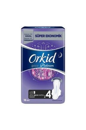 Orkid Platinum Hijyenik Ped Gece Extra Süper Ekonomik Paket 18 Ped