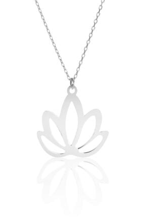 Azuris Silver Azuris 925 Ayar Gümüş Lotus Çiçeği Kolye Dsalk1102