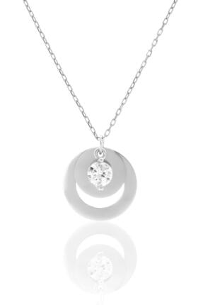 Azuris Silver Azuris 925 Ayar Gümüş Tek Taş Plaka Kolye Dsalk1301