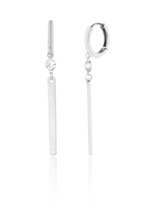 Azuris Silver Azuris 925 Ayar Gümüş Zirkon Taşlı Çubuk Küpe Dsalk2242