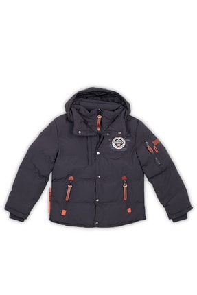 Norway Geographical Unisex Gri Suya Dayanıklı Outdoor Mont Çocuk Mont Verveıneb