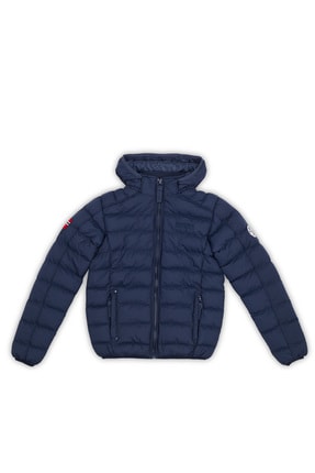 Norway Geographical Unisex Çocuk Lacivert Suya Dayanıklı Outdoor Parka
