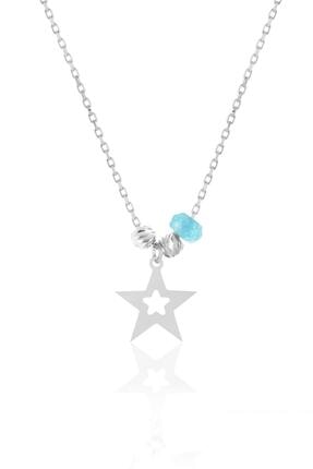 Azuris Silver Azuris 925 Ayar Gümüş Aquamarin-gümüş Toplu Yıldız Kolye Dsalk1280
