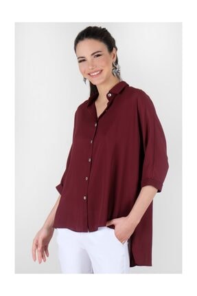 Spazio Kadın Bordo Lucy Yarasa Kol Önü Kısa Arkası Uzun Bluz 30093639
