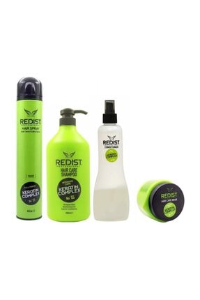 Redist Keratinli Bakım Seti Şampuan 1000ml , Saç Spreyi 400ml +Onarıcı Maske 500ml Keratinli Fön Suyu 400ml