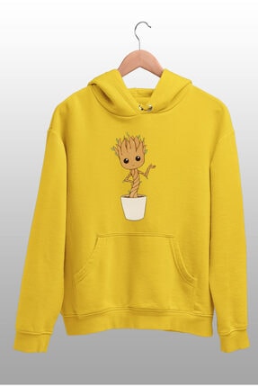 Angemiel Wear Öneri Veren Groot Sarı Kadın Kapüşonlu Sweatshirt Çanta Kombin