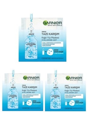 Garnier Taze Karışım Kağıt Yüz Maskesi Hyaluronik 3 Lü Set 8690595823942