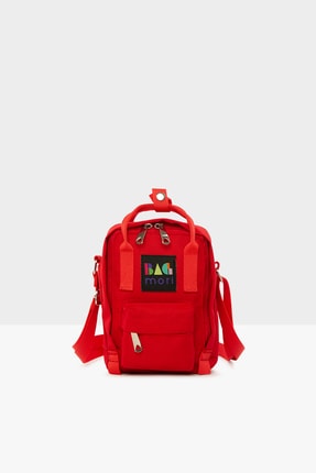 Bagmori Kırmızı Kadın Çapraz Kare Paraşüt Mini Çanta M000004373
