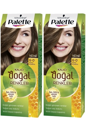 Schwarzkopf 2’li Palette Naturel 6-0 Koyu Kumral - Saç Boyası, Yağ Bakımlı, Kalıcı Doğal Renkler