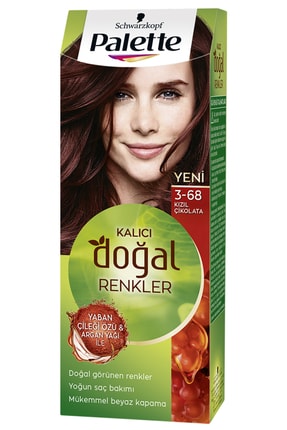 Schwarzkopf Palette Naturel 3-68 Kızıl Çikolata - Saç Boyası, Yağ Bakımlı, Kalıcı Doğal Renkler