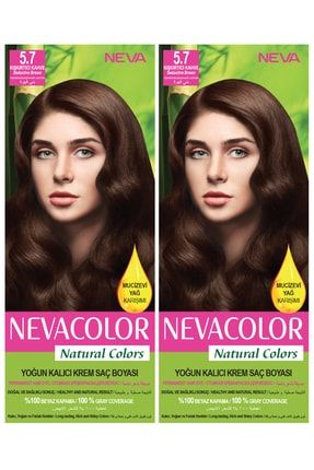 Neva Color 2’li Natural Colors 5.7 Kışkırtıcı Kahve - Kalıcı Krem Saç Boyası Seti