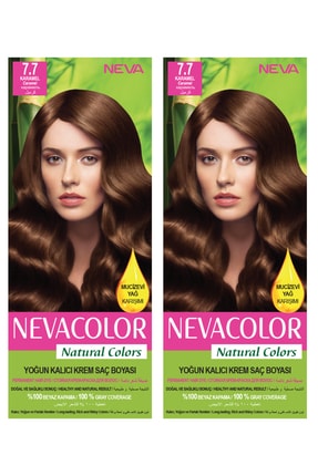 Neva Color 2’li Natural Colors 7.7 Karamel - Kalıcı Krem Saç Boyası Seti 8681655541780