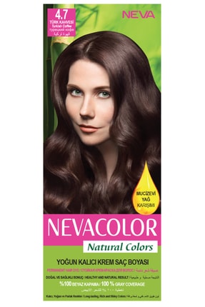 Neva Color Natural Colors 4.7 Türk Kahvesi - Kalıcı Krem Saç Boyası Seti 8681655541708