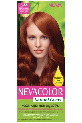 Neva Color Natural Colors 8.44 Tarçın Bakır - Kalıcı Krem Saç Boyası Seti 8681655541732