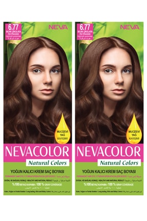 Neva Color 2’li Natural Colors 6.77 Açık Altın Sarısı - Kalıcı Krem Saç Boyası Seti