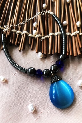 DR Stone Dr Stone Luxury Collection Kedigözü, Kristal Ve Hematit Taşı 925 Ayar Gümüş Kadın Bileklik Lxdr70