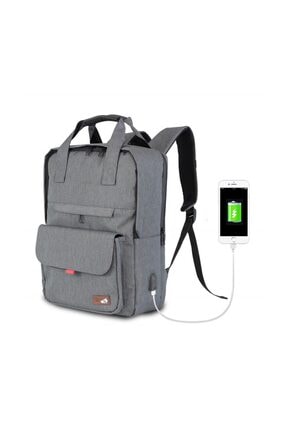 My Valice Smart Bag Usb Şarj Girişli Akıllı Sırt Çantası 1205 Gri