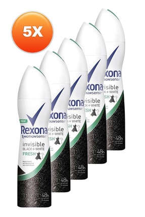 Rexona Invisible Black White Fresh 48h Kadın Deodorant 150 Ml. Beşli Paket