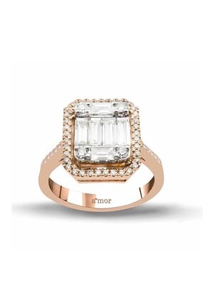 Amor Pırlanta Kadın Rose Gold Amor 1.08 Karat Pırlanta Baget Yüzük