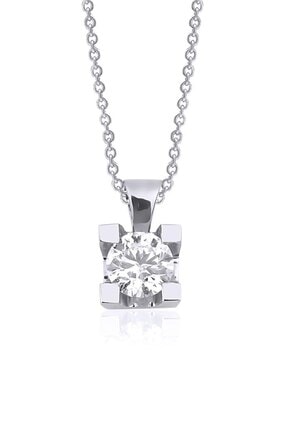 Amor Pırlanta Kadın Amor 0.30 Karat Tektaş Pırlanta Kolye F-sı 14k