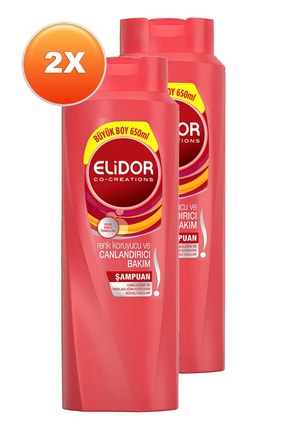 Elidor Renk Koruyucu Ve Canlandırıcı Bakım Şampuan 650 Ml. Ikili Paket