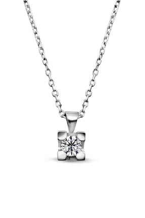 Amor Pırlanta Kadın Amor 0.10 Karat Tektaş Pırlanta Kolye F-sı 18k