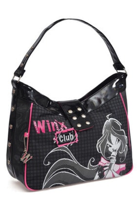 Hakan Çanta Kadın Siyah Winx Club Omuz Askılı Çanta 34 X 30 X 14 cm